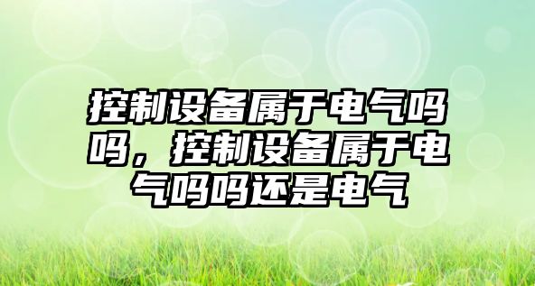 控制設備屬于電氣嗎嗎，控制設備屬于電氣嗎嗎還是電氣