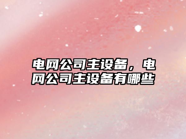 電網(wǎng)公司主設備，電網(wǎng)公司主設備有哪些