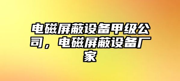 電磁屏蔽設備甲級公司，電磁屏蔽設備廠(chǎng)家