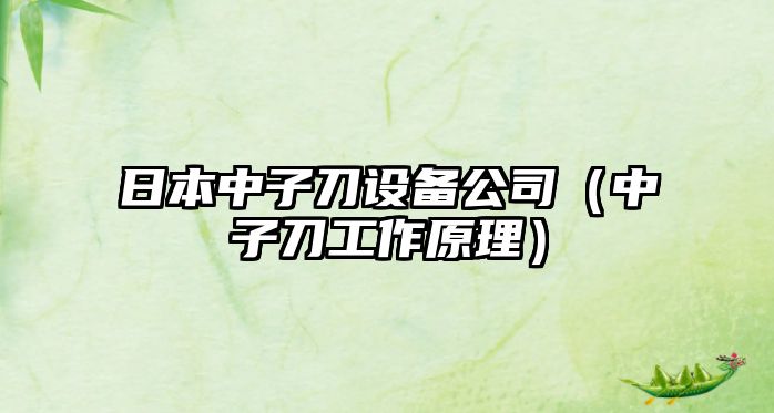 日本中子刀設備公司（中子刀工作原理）