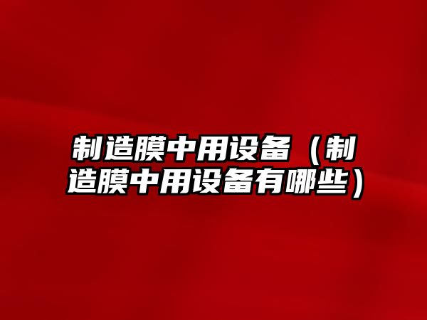 制造膜中用設備（制造膜中用設備有哪些）