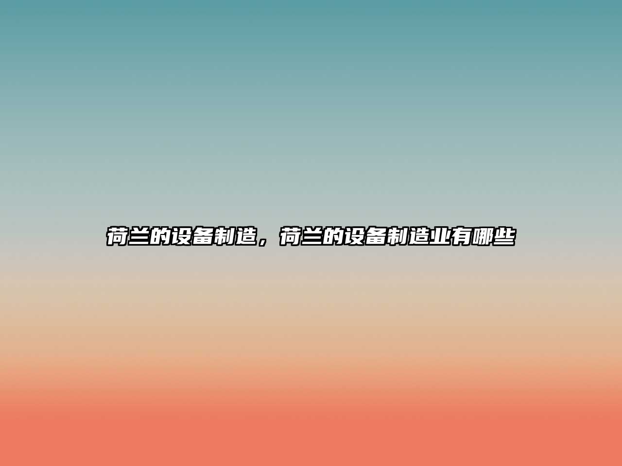 荷蘭的設備制造，荷蘭的設備制造業(yè)有哪些