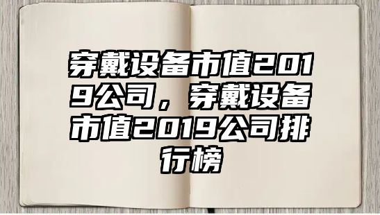 穿戴設備市值2019公司，穿戴設備市值2019公司排行榜
