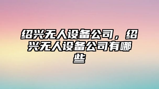 紹興無(wú)人設備公司，紹興無(wú)人設備公司有哪些
