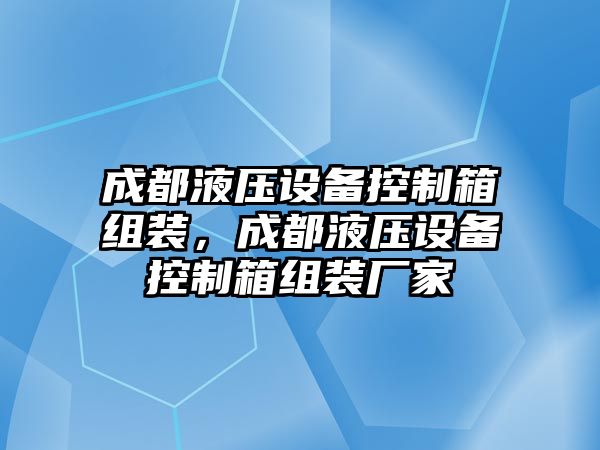 成都液壓設備控制箱組裝，成都液壓設備控制箱組裝廠(chǎng)家