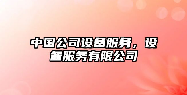 中國公司設備服務(wù)，設備服務(wù)有限公司