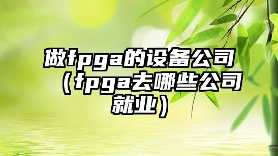 做fpga的設備公司（fpga去哪些公司就業(yè)）