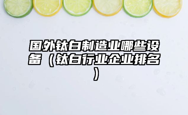 國外鈦白制造業(yè)哪些設備（鈦白行業(yè)企業(yè)排名）