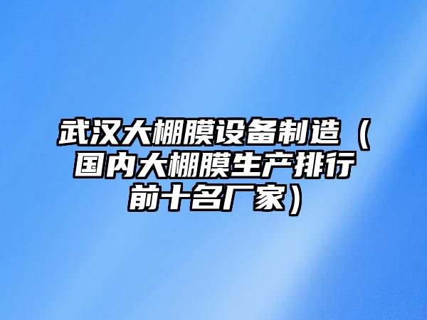 武漢大棚膜設備制造（國內大棚膜生產(chǎn)排行前十名廠(chǎng)家）