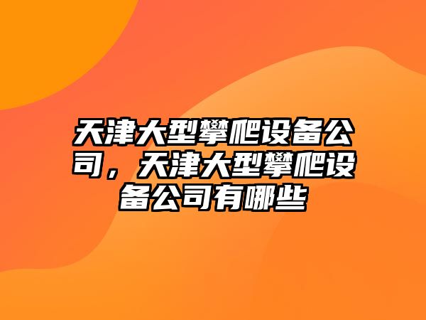 天津大型攀爬設備公司，天津大型攀爬設備公司有哪些