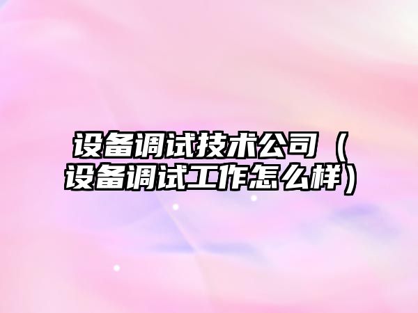 設備調試技術(shù)公司（設備調試工作怎么樣）
