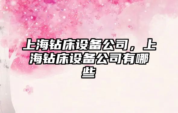 上海鉆床設備公司，上海鉆床設備公司有哪些
