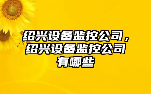 紹興設備監控公司，紹興設備監控公司有哪些