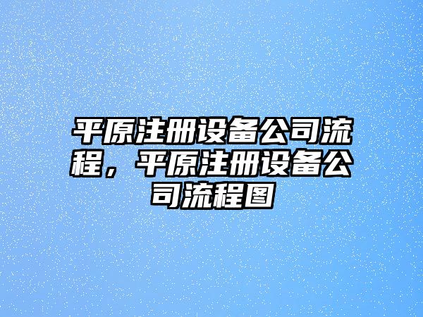 平原注冊設備公司流程，平原注冊設備公司流程圖