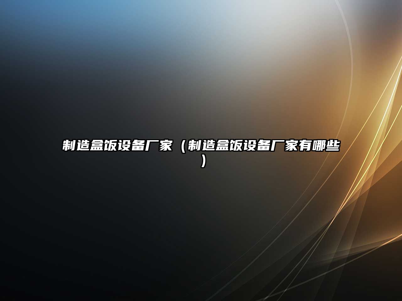 制造盒飯設備廠(chǎng)家（制造盒飯設備廠(chǎng)家有哪些）