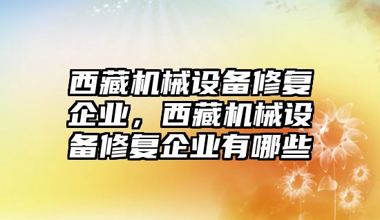 西藏機械設備修復企業(yè)，西藏機械設備修復企業(yè)有哪些