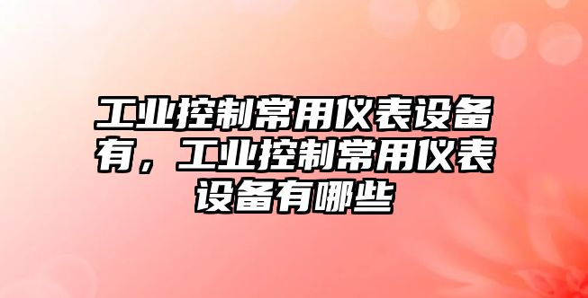 工業(yè)控制常用儀表設備有，工業(yè)控制常用儀表設備有哪些