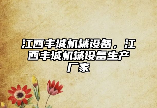 江西豐城機械設備，江西豐城機械設備生產(chǎn)廠(chǎng)家
