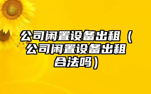 公司閑置設備出租（公司閑置設備出租合法嗎）