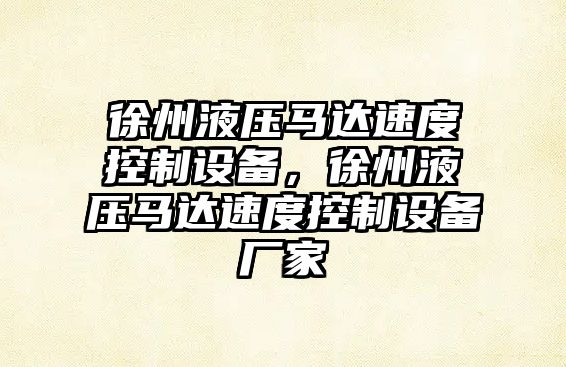 徐州液壓馬達速度控制設備，徐州液壓馬達速度控制設備廠(chǎng)家