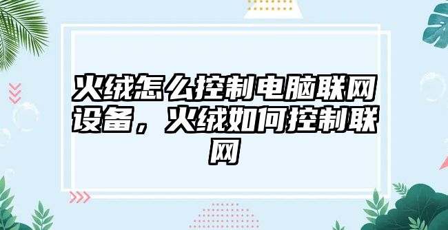 火絨怎么控制電腦聯(lián)網(wǎng)設備，火絨如何控制聯(lián)網(wǎng)