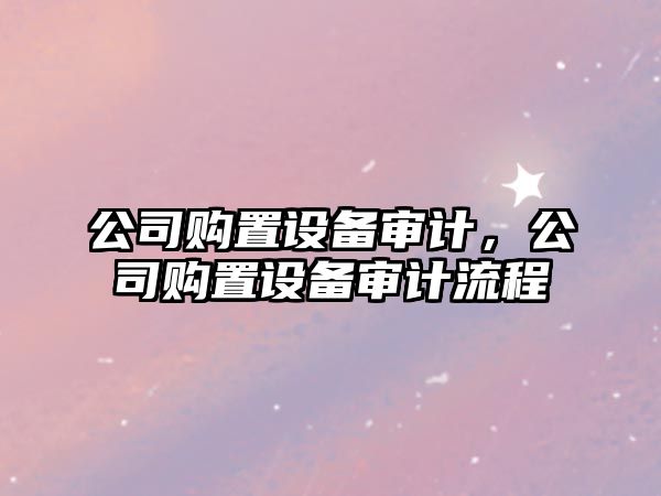 公司購置設備審計，公司購置設備審計流程
