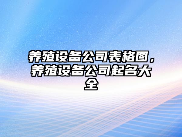 養殖設備公司表格圖，養殖設備公司起名大全