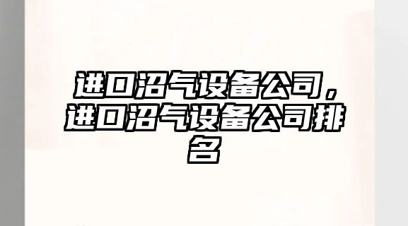 進(jìn)口沼氣設備公司，進(jìn)口沼氣設備公司排名