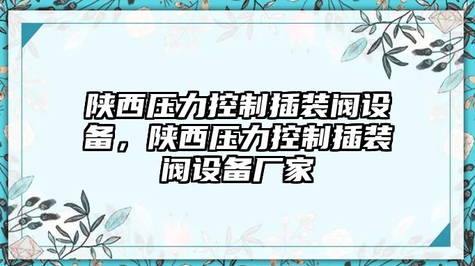 陜西壓力控制插裝閥設備，陜西壓力控制插裝閥設備廠(chǎng)家