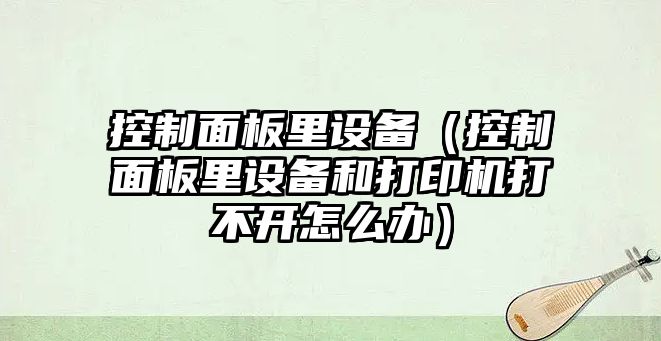 控制面板里設備（控制面板里設備和打印機打不開(kāi)怎么辦）