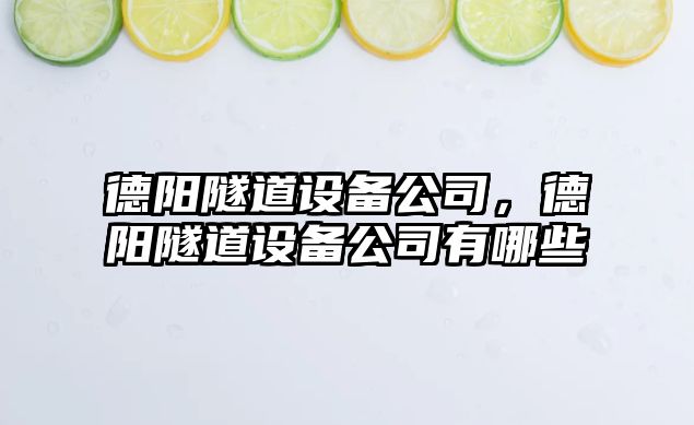 德陽(yáng)隧道設備公司，德陽(yáng)隧道設備公司有哪些