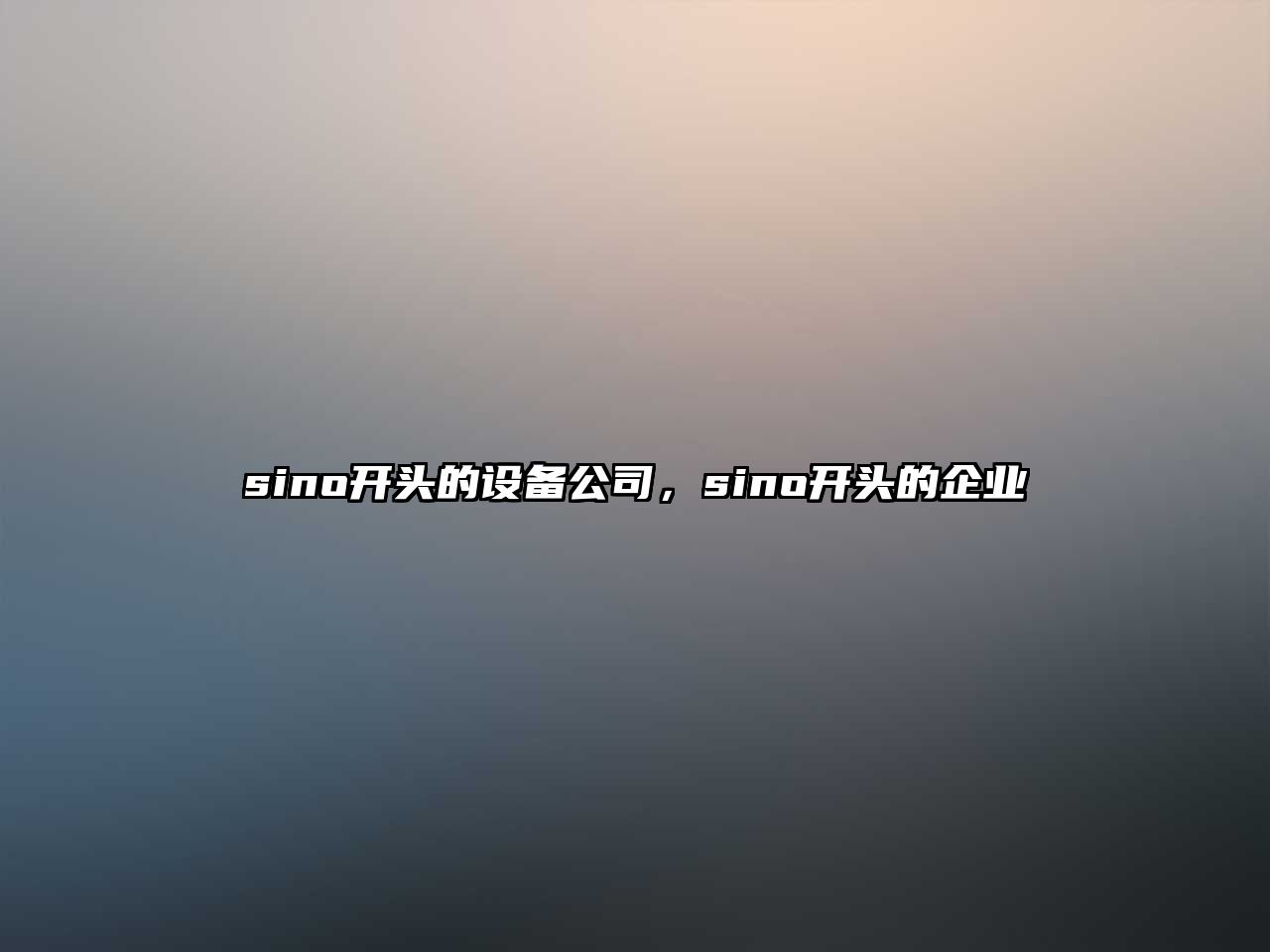 sino開(kāi)頭的設備公司，sino開(kāi)頭的企業(yè)