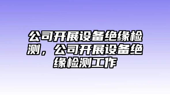 公司開(kāi)展設備絕緣檢測，公司開(kāi)展設備絕緣檢測工作