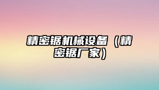 精密鋸機械設備（精密鋸廠(chǎng)家）