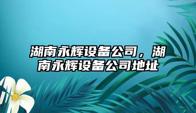 湖南永輝設備公司，湖南永輝設備公司地址