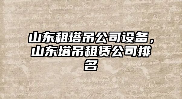 山東租塔吊公司設備，山東塔吊租賃公司排名