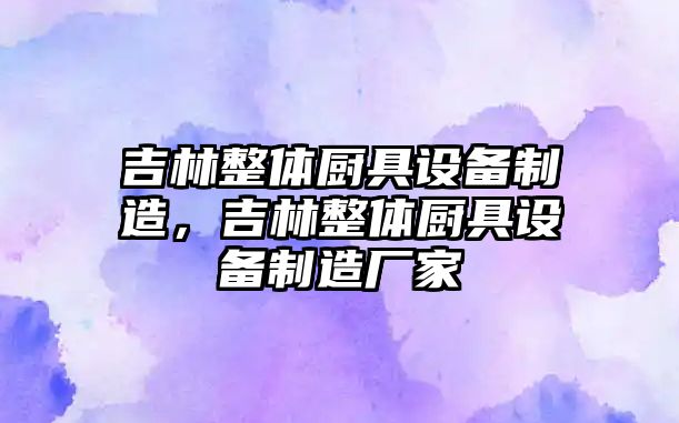 吉林整體廚具設備制造，吉林整體廚具設備制造廠(chǎng)家