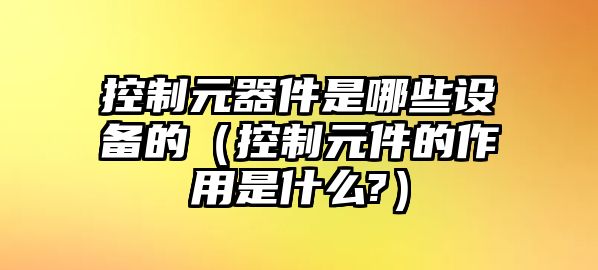 控制元器件是哪些設備的（控制元件的作用是什么?）