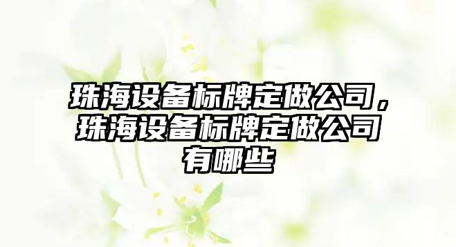 珠海設備標牌定做公司，珠海設備標牌定做公司有哪些