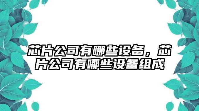 芯片公司有哪些設備，芯片公司有哪些設備組成