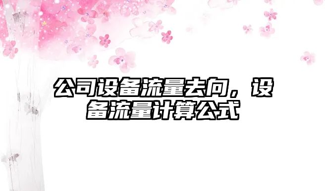 公司設備流量去向，設備流量計算公式
