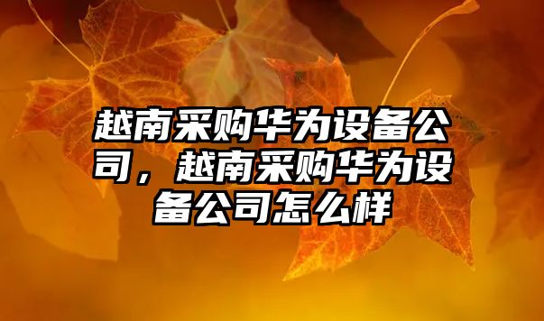 越南采購華為設備公司，越南采購華為設備公司怎么樣