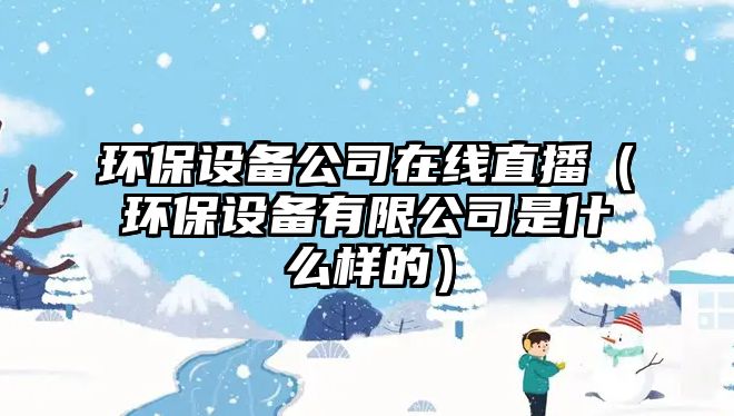 環(huán)保設備公司在線(xiàn)直播（環(huán)保設備有限公司是什么樣的）