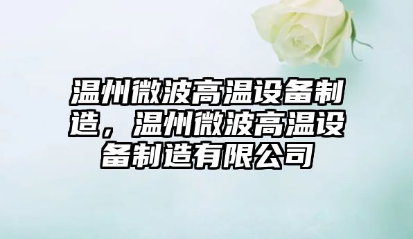 溫州微波高溫設備制造，溫州微波高溫設備制造有限公司