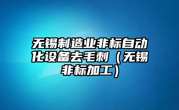 無(wú)錫制造業(yè)非標自動(dòng)化設備去毛刺（無(wú)錫非標加工）