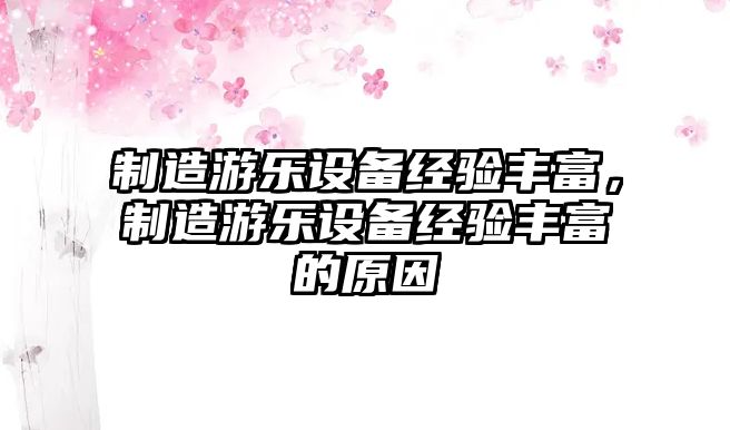 制造游樂(lè )設備經(jīng)驗豐富，制造游樂(lè )設備經(jīng)驗豐富的原因