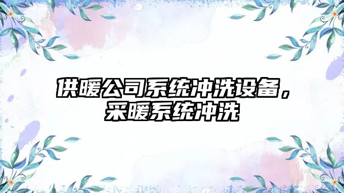 供暖公司系統沖洗設備，采暖系統沖洗