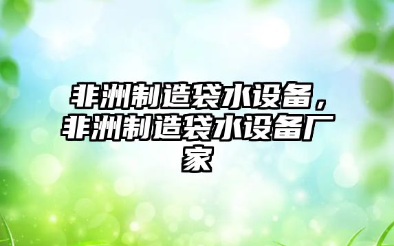非洲制造袋水設備，非洲制造袋水設備廠(chǎng)家