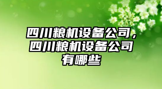 四川糧機設備公司，四川糧機設備公司有哪些