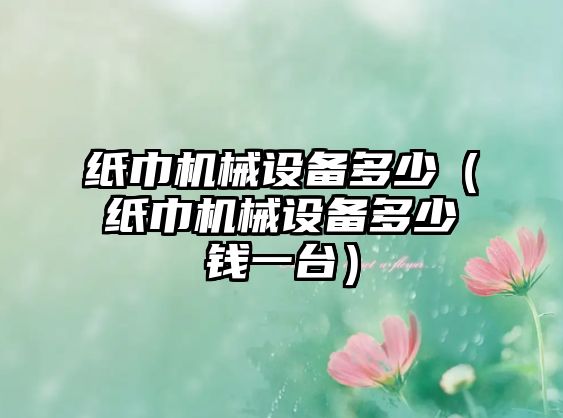 紙巾機械設備多少（紙巾機械設備多少錢(qián)一臺）